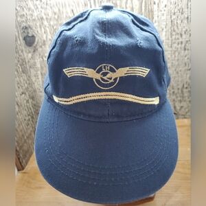 Lufthansa Youth Kids Blue Adjustable Strapback Baseball Hat Cap One Size Unisex